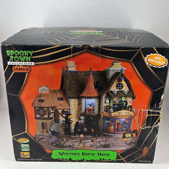 Lemax Spooky Town Witches Brew Haus Lights Sound Halloween 2009 Read pls - Picture 1 of 8